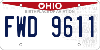 OH license plate FWD9611