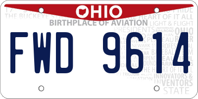 OH license plate FWD9614