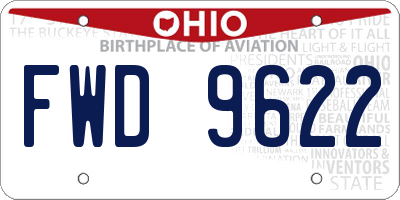 OH license plate FWD9622