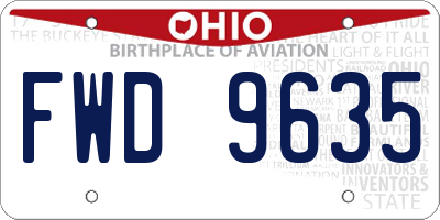 OH license plate FWD9635