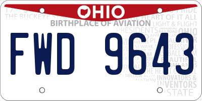 OH license plate FWD9643