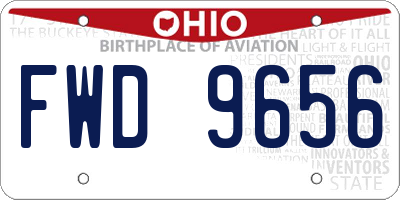 OH license plate FWD9656