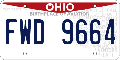 OH license plate FWD9664