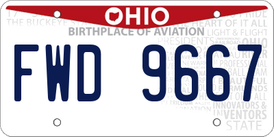 OH license plate FWD9667