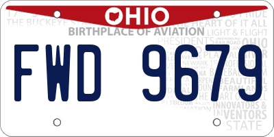 OH license plate FWD9679