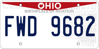 OH license plate FWD9682