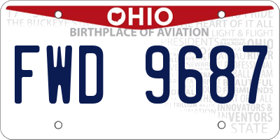OH license plate FWD9687