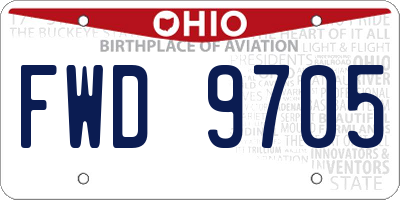OH license plate FWD9705