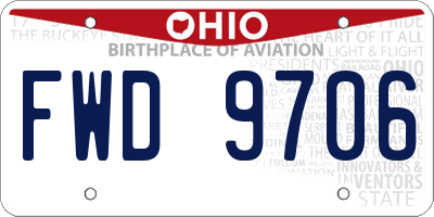 OH license plate FWD9706