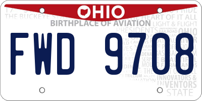 OH license plate FWD9708