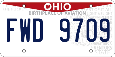 OH license plate FWD9709