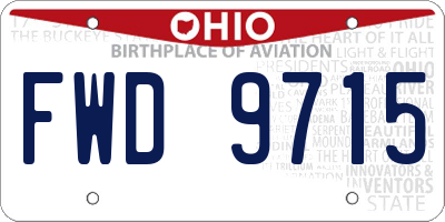 OH license plate FWD9715