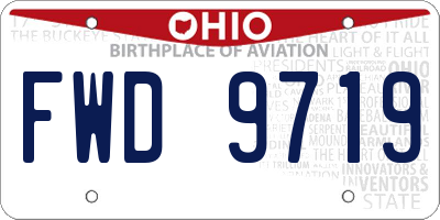 OH license plate FWD9719