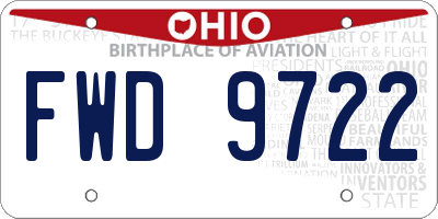 OH license plate FWD9722