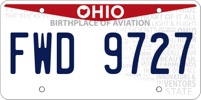 OH license plate FWD9727