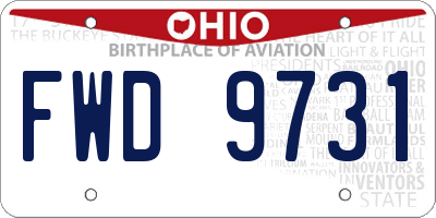 OH license plate FWD9731