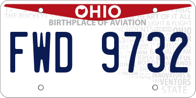 OH license plate FWD9732