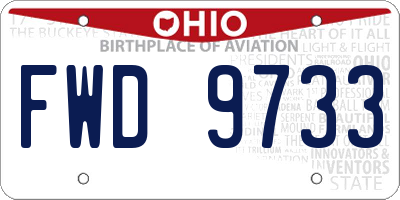 OH license plate FWD9733