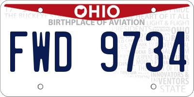 OH license plate FWD9734