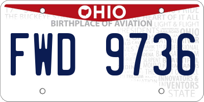 OH license plate FWD9736