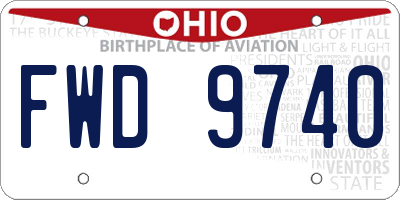 OH license plate FWD9740