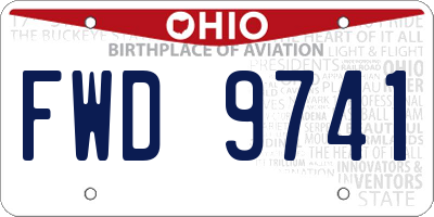 OH license plate FWD9741