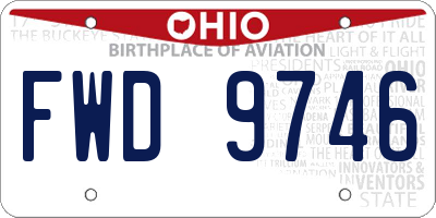 OH license plate FWD9746