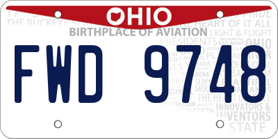 OH license plate FWD9748