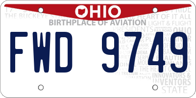 OH license plate FWD9749