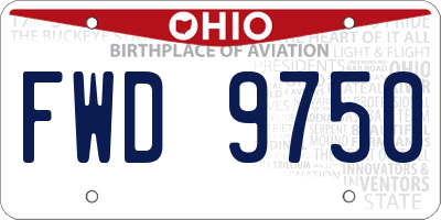 OH license plate FWD9750