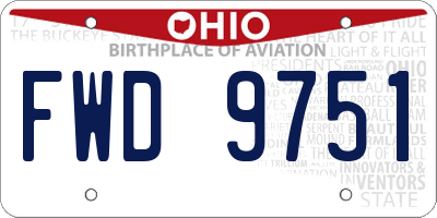OH license plate FWD9751