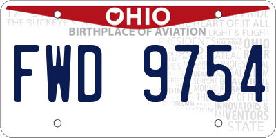 OH license plate FWD9754