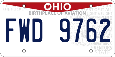 OH license plate FWD9762