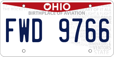OH license plate FWD9766