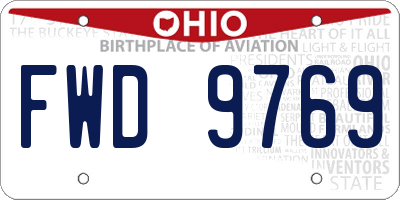 OH license plate FWD9769