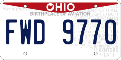 OH license plate FWD9770