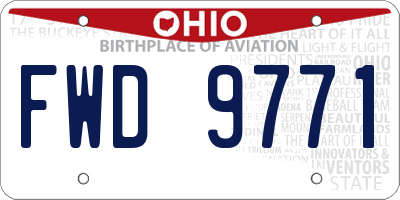 OH license plate FWD9771
