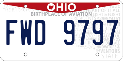 OH license plate FWD9797