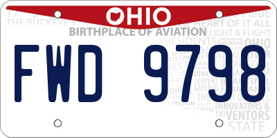OH license plate FWD9798