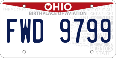 OH license plate FWD9799