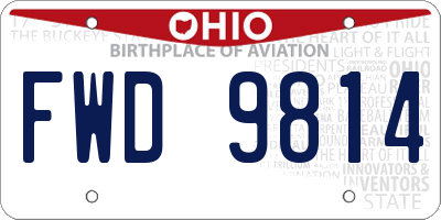 OH license plate FWD9814