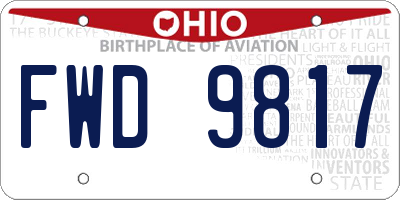 OH license plate FWD9817
