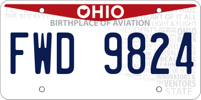 OH license plate FWD9824