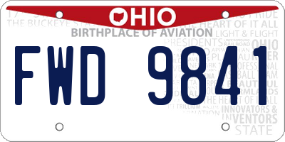 OH license plate FWD9841