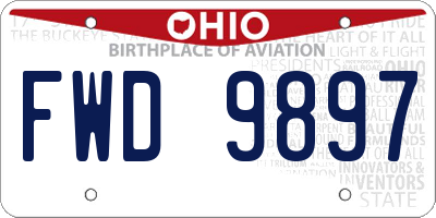 OH license plate FWD9897