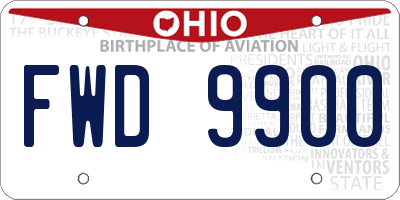 OH license plate FWD9900