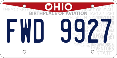 OH license plate FWD9927