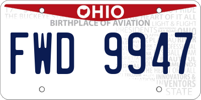 OH license plate FWD9947