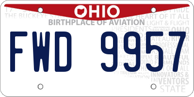 OH license plate FWD9957