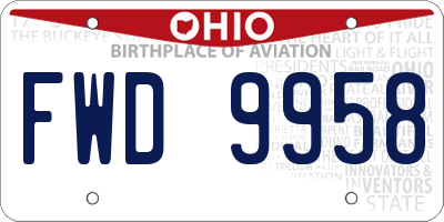 OH license plate FWD9958